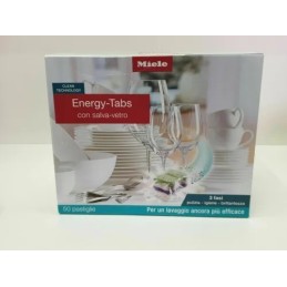 Miele detersivo per lavastoviglie energy tabs con salvavetro 3 fasi pulizia