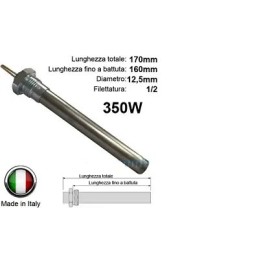 Candeletta accensione per stufa a pellet 170mm 160mm 125mm 350w raccordo 12