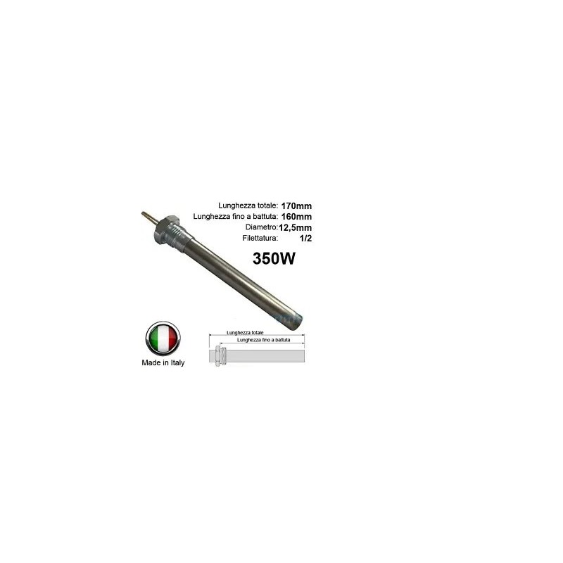 Candeletta accensione per stufa a pellet 170mm 160mm 125mm 350w raccordo 12