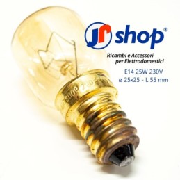 3 pezzi Lampada Forno DR FISCHER E14 25W 230V ø 25x55 mm - temperatura max 300°C