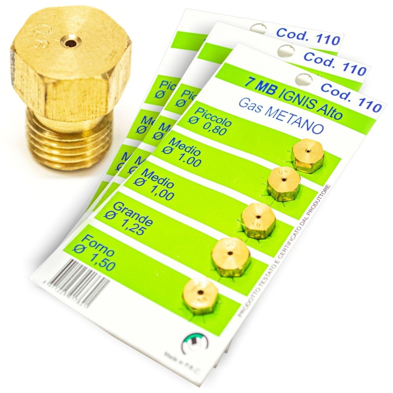 3 Kit 5 Ugelli Metano per piano cottura fornelli cucina passo 7MB