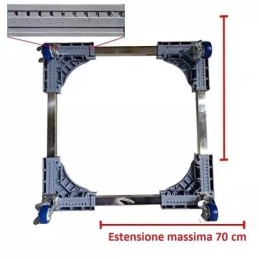 Carrello per elettrodomestici 50x50 cm estensione massima 70x70 cm 200 kg