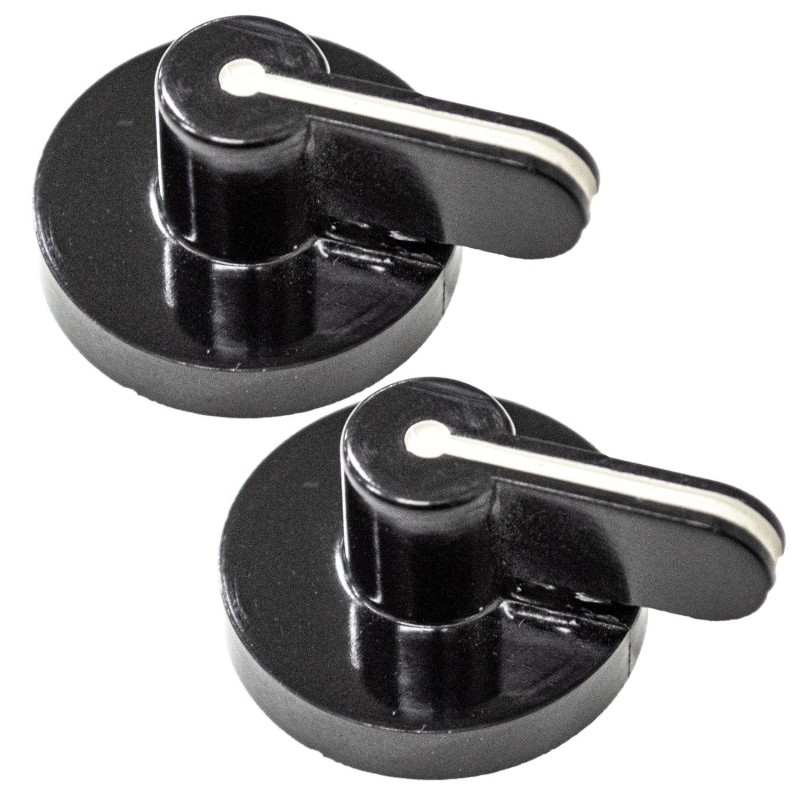 2 pezzi Manopola nera piano cottura Ø8 mm - Mozzo 6 mm compatibile con Smeg 694971493