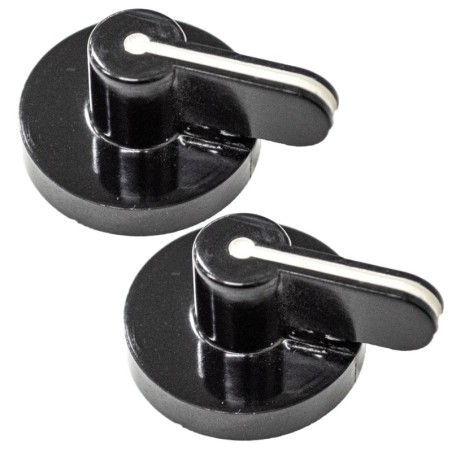 2 pezzi Manopola nera piano cottura Ø8 mm - Mozzo 6 mm compatibile con Smeg 694971493