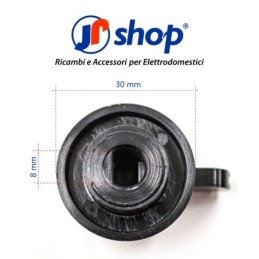 2 pezzi Manopola nera piano cottura Ø8 mm - Mozzo 6 mm compatibile con Smeg 694971493