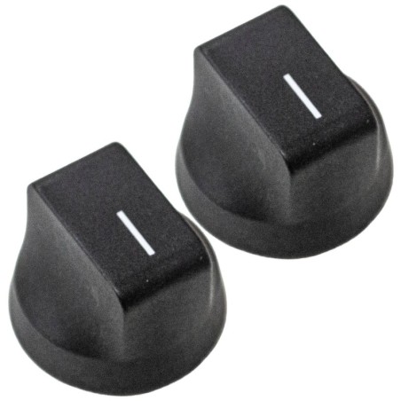 Kit 2 Manopola nera piano cottura Ø6 mm - Mozzo 3 mm compatibile con Electrolux 3550503290