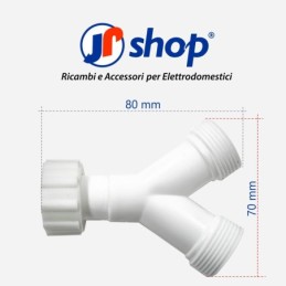 2 pezzi Raccordo doppio per tubo di carico lavatrice e lavastoviglie universale 3/4"