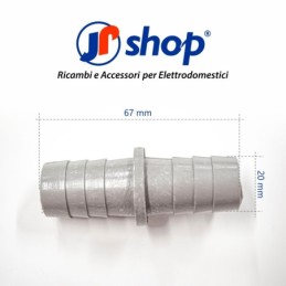 Kit 2 Connettori raccordo per tubo di scarico per lavatrice e lavastoviglie con 4 fascette universale