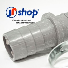 Kit 2 Connettori raccordo per tubo di scarico per lavatrice e lavastoviglie con 4 fascette universale
