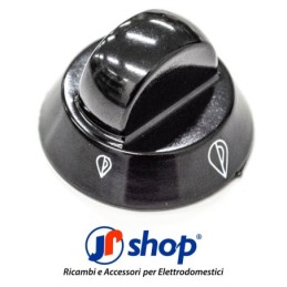 Kit 4 Manopola nera piano cottura Ø7 mm - Mozzo raso compatibile con Ariston e Indesit M0208