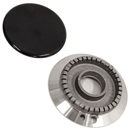 Bruciatore + Piattello per piano cottura compatibile con SMEG SR264XGH - 870650448 + 201050707